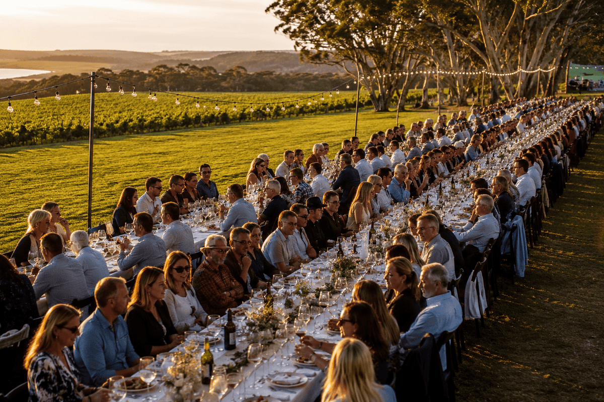The Longest Lunch on the Adelaide Riverbank Footbridge